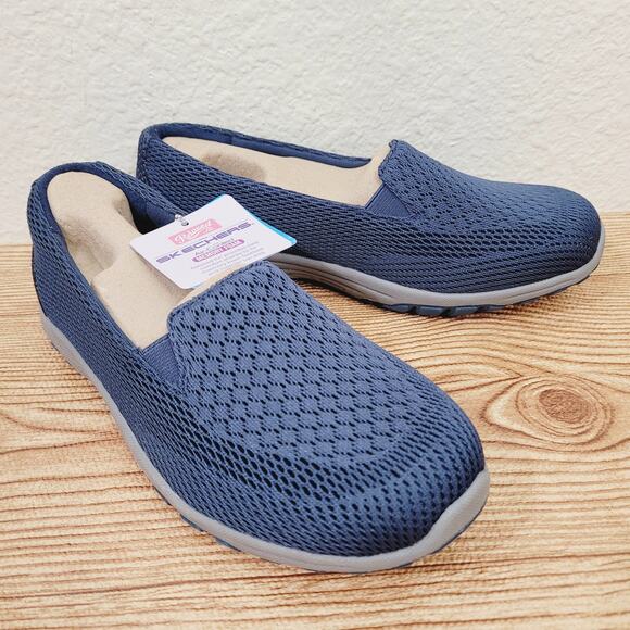 Skechers Womens Size 5.5 Relaxed Fit Navy Shoes Reggae Fest Sweet Poise NEW - Picture 3 of 7